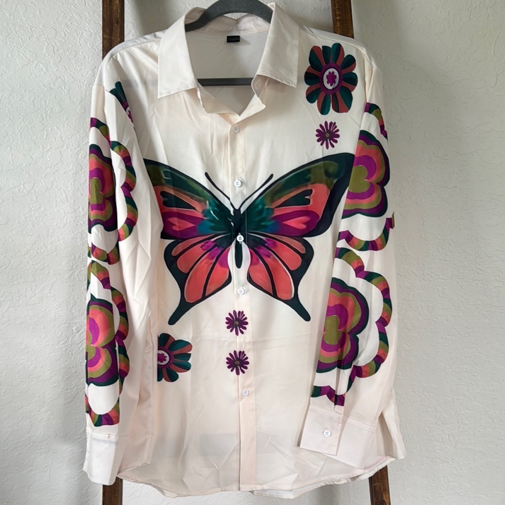 STYLEWE Multicolor Butterfly Print Blouse